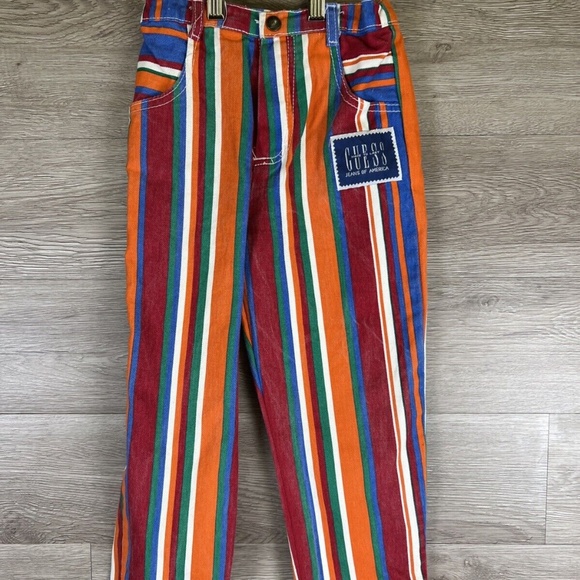 VTG Baby Guess 90s Striped AOP Jeans Denim and Shirt Set RARE NEW OLD STOCK Sz 7 - Picture 2 of 16